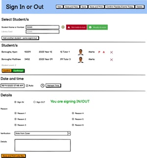 Signin/Signout Screen